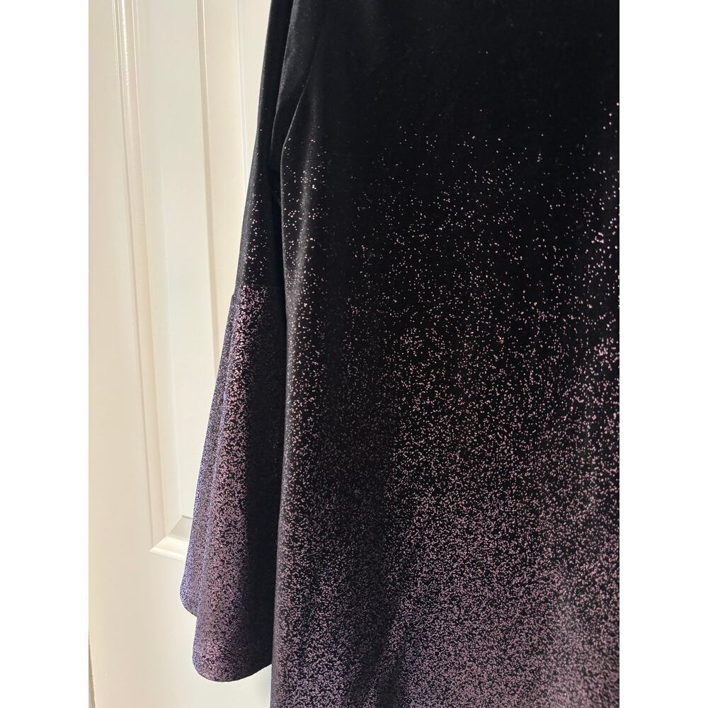 Alfani Black & Purple Velvet Bell Sleeve Tunic 1X - Picture 10 of 10